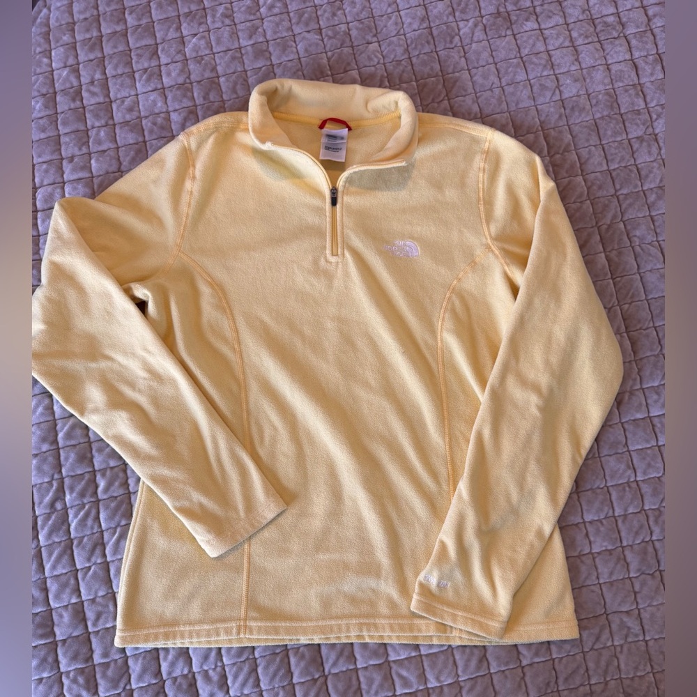 The North Face TKA-100 quarter zip  yellow‎ Fleece Pullover Women’s Medium